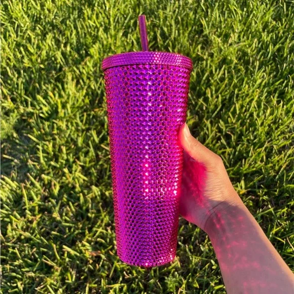 ✨NEW✨Starbucks Holiday 2022 ‘Sangria Bling’ Metallic Chrome Studded Tumbler - Picture 2 of 3